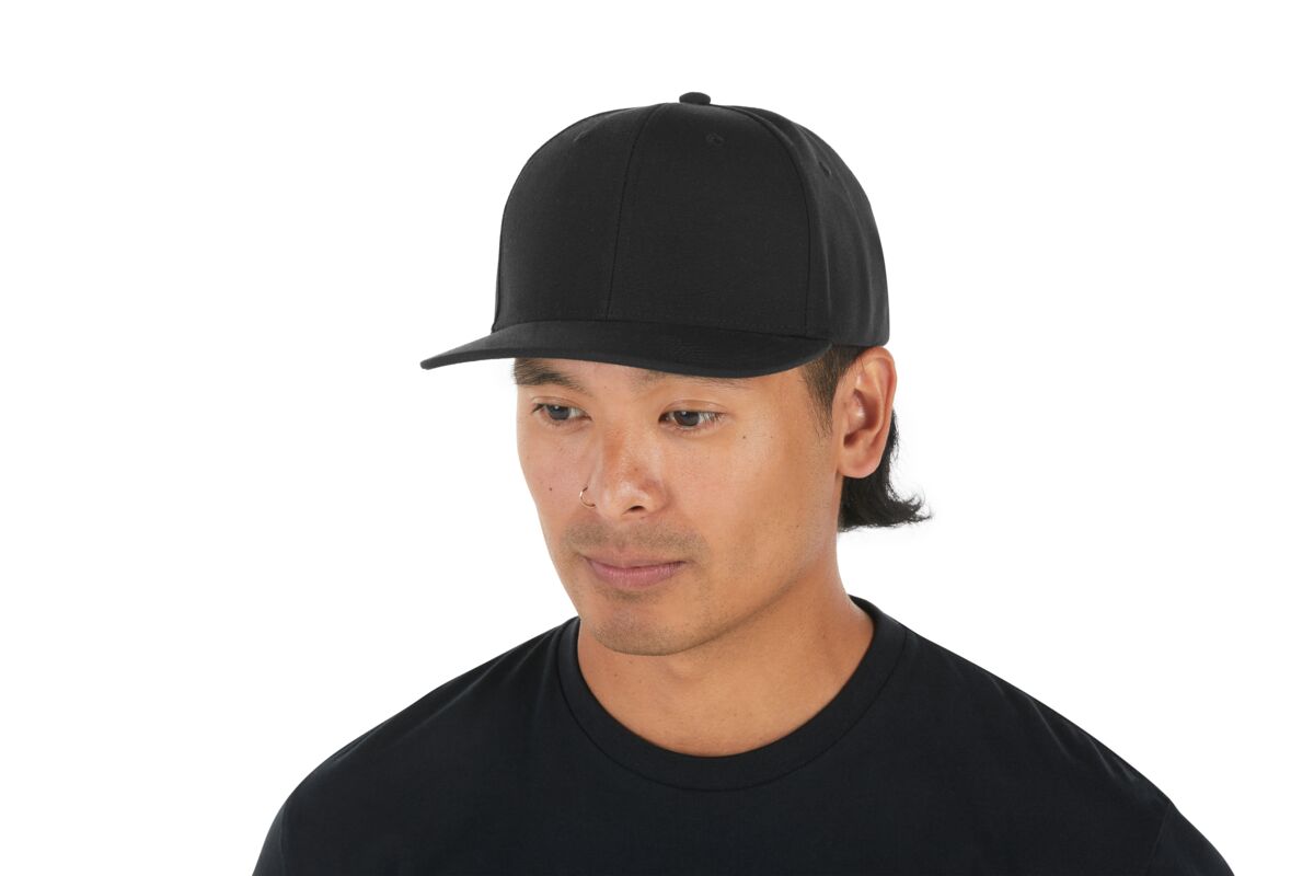 recycled-poly-classic-6-panel-hat-s4 WebPDP-HAT001002_Recycled_Poly_Classic_6Panel_Hat_Black_Studio_Harper_Studios_0723_Side_2__HAT001002OS.jpg