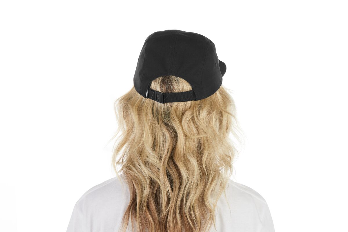 recycled-poly-flat-brim-5-panel-hat-c0 WebPDP-HAT003002_Recycled_Poly_Flat_Brim_5Panel_Hat_Black_Studio_Harper_Studios_0723_Back__HAT003002OS.jpg